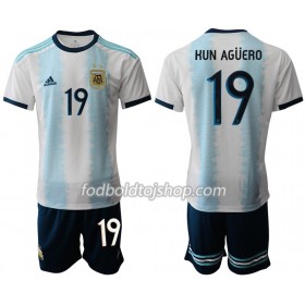 Argentina Sergio Agüero 19 Børn Hjemme Fodboldsæt Copa América 2019 S/S (+ Korte bukser)